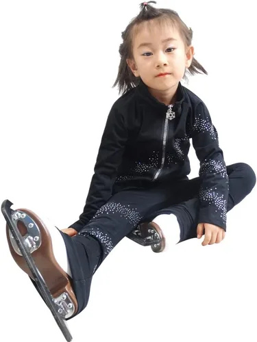 Vista 2 de LIUHUO Conjuntos de patinaje sobre hielo para niñas, polainas de práctica de forro polar, botas de patinaje artístico para adolescentes