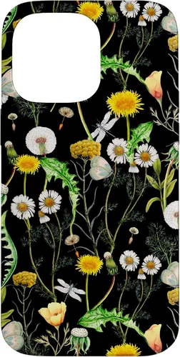 Vista 21 de iPhone 11 Pro Wildflowers Botanical Daisy Flores Dandelion Libélula Estuche de regalo