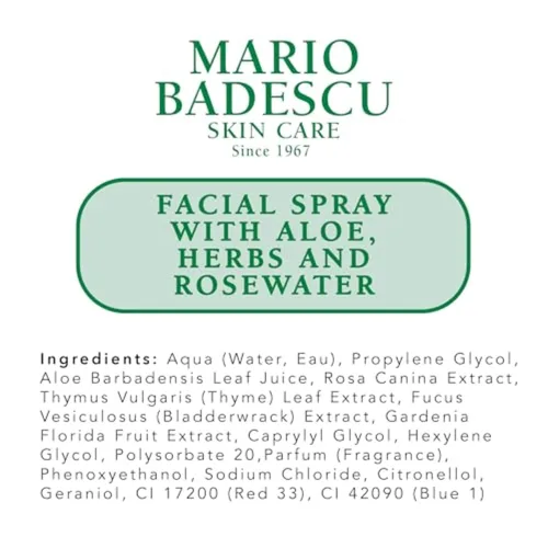 Vista 8 de Mario Badescu Espray facial con aloe, hierbas y agua de rosas para todo tipo de piel, bruma facial que hidrata, rejuvenece y aclara