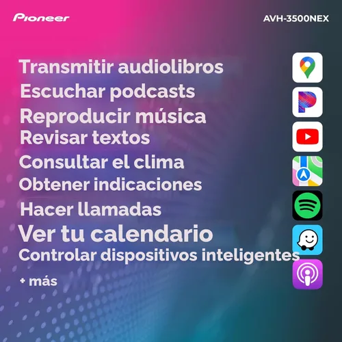 Vista 6 de Pioneer AVH-3500NEX Pantalla táctil motorizada de 7 pulgadas, DIN único - Apple CarPlay con cable y Android Auto, Bluetooth, cámara de respaldo