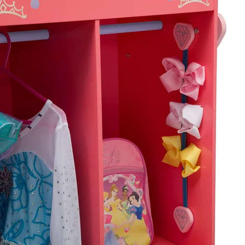 Vista 5 de Disney Princess Boutique de juego y vestido - Armario/guardarropa de almacenamiento de disfraz de juego simulado para niños con espejo y estantes