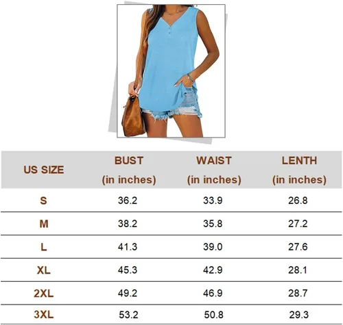 Vista 5 de WEESO Camisetas sin mangas de verano con cuello en V para mujer, con botones, ajuste holgado