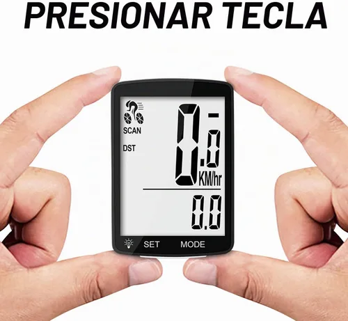 Vista 4 de Computadora inalámbrica para bicicleta, 20 multifunciones, velocímetro de bicicleta impermeable real, odómetro de ciclismo con pantalla LCD grande