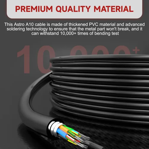 Vista 5 de Cable auxiliar A50 con silencio en línea y control de volumen compatible con Astro A10, A30, A40 TR, A40, A50, cable de auriculares A40