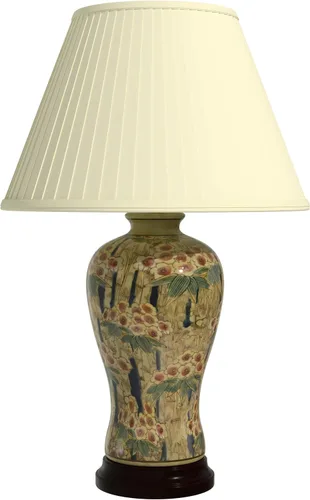 Vista 8 de Red Lantern - Lámpara de porcelana (29 pulgadas), floral, color blanco