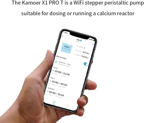 Vista 5 de Kamoer X1 PRO-T 2.4 fl oz/min pequeña bomba dosificadora automática programable del acuario Bomba peristáltica ajustable del motor de pasos