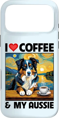 Vista 22 de Aussie Mom Dad Coffee Cup Australian Shepherd Dog Lovers Case for iPhone 17