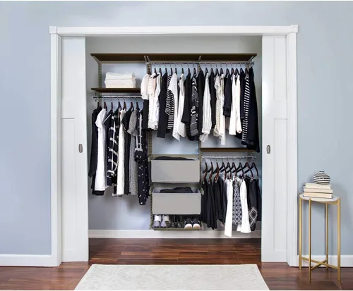 Vista 7 de Organized Living freedomRail - Kit organizador de armario ajustable, 48 a 52 pulgadas, pera chocolate