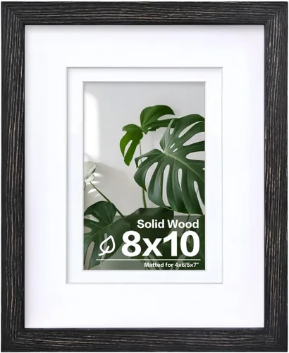 Vista 189 de Egofine - Portarretratos de 4 x 6 pulgadas, de madera maciza con plexiglás, para fotos de 3.5 x 5 con paspartú o de 4 x 6 sin paspartú, para colocar