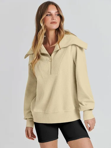 Vista 6 de ANRABESS Sudaderas con capucha para mujer, de gran tamaño, con cremallera de un cuarto, para adolescentes, niñas, ropa de moda Y2K