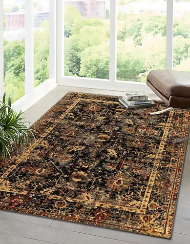 Vista 19 de Unique Loom Saturn Collection - Alfombra rectangular de iones (2 pies 2 pulgadas x 3 pies 1 pulgada, color beige crema/negro)