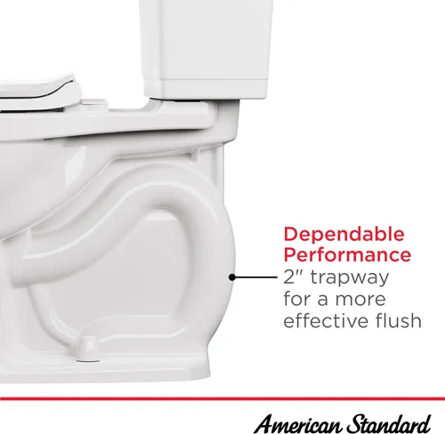 Vista 10 de American Standard 606AA002.020 H2Option - Inodoro de dos piezas con asiento de inodoro de cierre suave alargado y anillo de cera, parte delantera