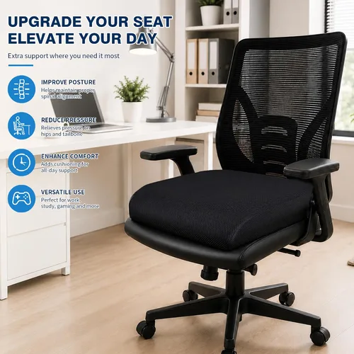 Vista 4 de Cojín para silla de oficina, cojín de espuma de alta densidad de 3.1