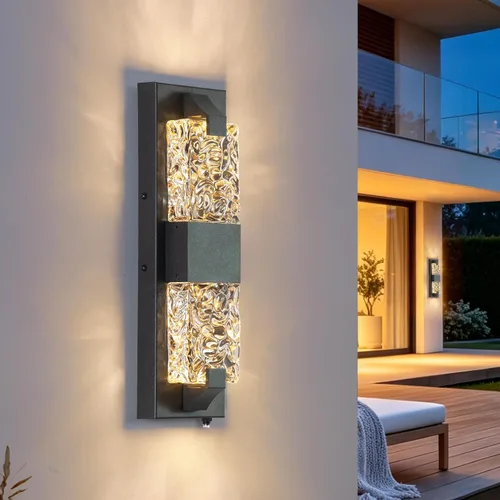 Vista 23 de Luz de pared inteligente para exteriores, RGB, App y Alexa, dorado