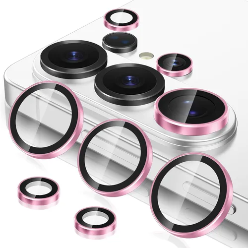 Vista 101 de Casetego Protector de lente de cámara para Galaxy Z Fold 8, [Diseño de purpurina mejorado], [Fuerte adherencia], lente de vidrio templado 9H negro