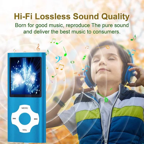Vista 12 de Hotechs - Reproductor de MP3, reproductor de música MP3 con tarjeta SD de memoria de 32 GB, pantalla LCD digital clásica delgada de 1.82 pulgadas