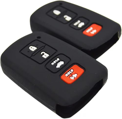 Vista 23 de Funda protectora de silicona para llavero remoto compatible con Toyota Camry Corolla Highlander Sequoia 4Runner 2016-2020