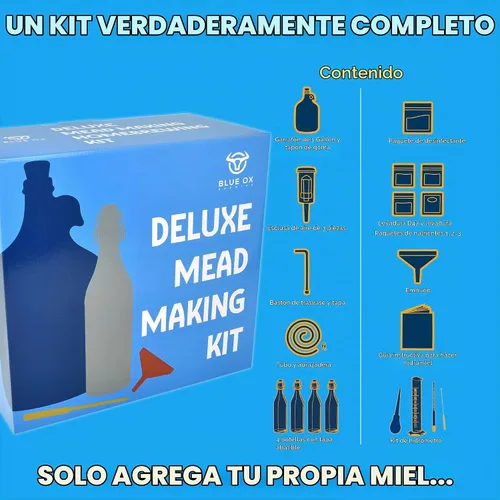Vista 5 de DELUXE - Kit de fabricación de hidromiel con botellas de almacenamiento, hidrómetro y nutrientes adicionales de levadura, kit de elaboración de vino