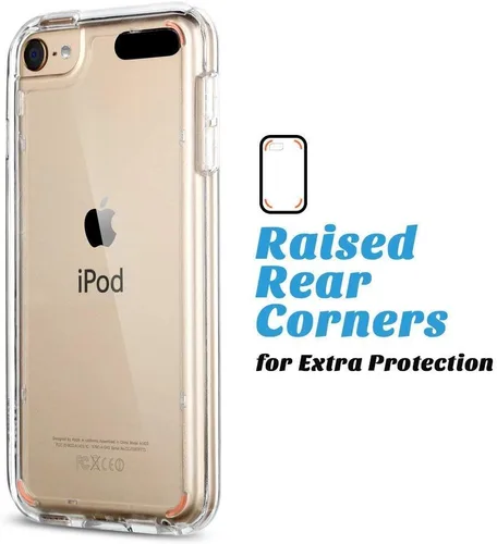 Vista 4 de ULAK Funda transparente para iPod Touch de 7ª generación y funda para iPod Touch de alta resistencia con protector de pantalla y soporte