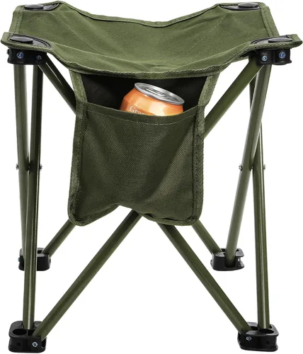 Vista 6 de Cididu Paquete de 2 taburetes de camping, silla de camping compacta portátil, taburete plegable ligero de 13 pulgadas con bolsillo lateral y bolsa