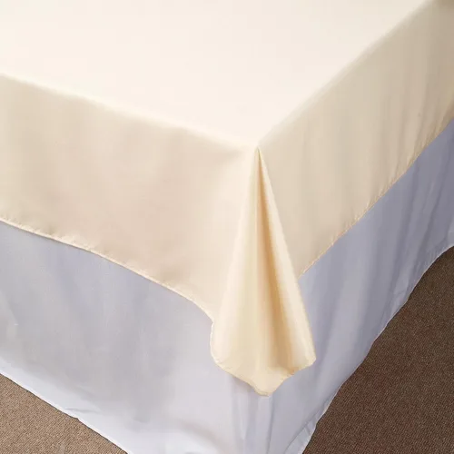 Vista 6 de Efavormart - Mantel cuadrado de lino de poliéster sin costuras, 54 x 54 pulgadas, color beige, para banquetes de boda, fiesta, restaurante