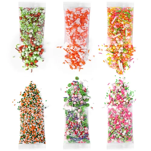 Vista 10 de Chispas para decoración de pasteles, cupcakes, galletas, cobertura para helado, 6 paquetes de chispas azules, chispas de copos de nieve de invierno