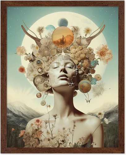 Vista 14 de Poster Master Póster OVNI – Impresión de mujer enmascarada – Arte extraterrestre – Arte surrealista – Arte de ciencia ficción – Regalo para hombres