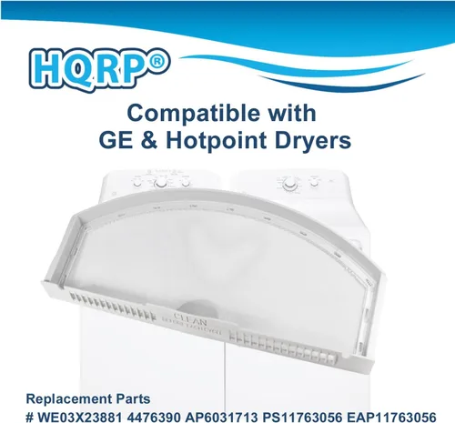 Vista 3 de HQRP WE03X23881 Reemplazo de pantalla de filtro de pelusa para secadora GE Hotpoint AP6031713 PS11763056 4476390 EAP11763056, se adapta a
