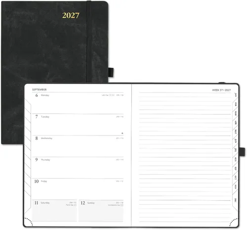 Vista 10 de POPRUN Agenda semanal y mensual 2027, libro de citas grande de 8.5 x 10.5 Verde oliva