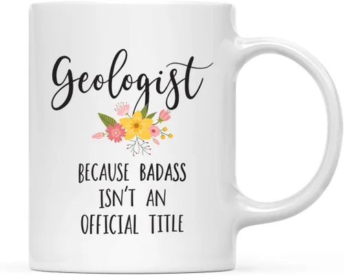Vista 24 de Andaz Press Taza de café de 11 onzas, regalo de broma, tía porque Badass no es un título oficial, gráfico floral, 1 paquete