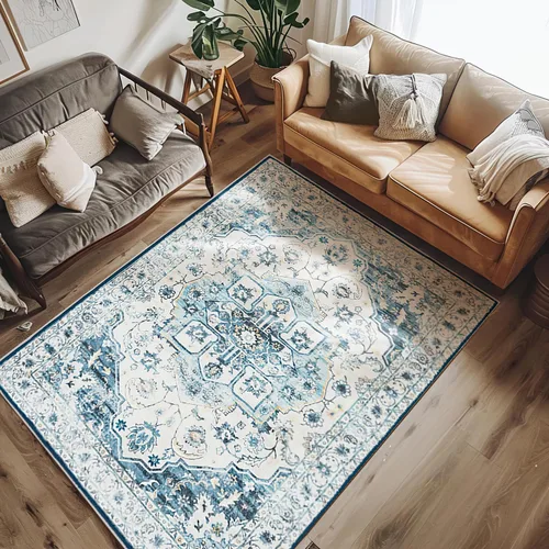 Vista 78 de jinchan Alfombra de Área 2x3 pies Alfombra Vintage de Entrada Lavable Bohemia Tapete Interior para Puerta Medallón Floral Tapete Pequeño para Puerta