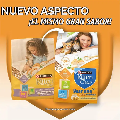 Vista 2 de Alimento seco para gato con fórmula nutritiva de Purina Kitten Chow, 14 lb