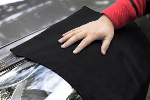 Vista 6 de Avalon Towels Paños de limpieza de microfibra (paquete de 48) – Tamaño 16 x 16 pulgadas, trapos de limpieza altamente absorbentes, sin pelusa Negro