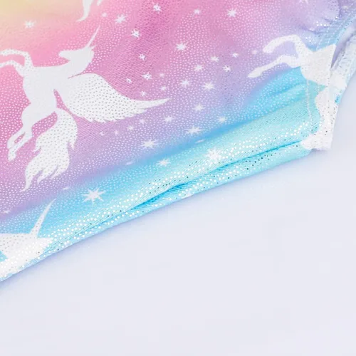 Vista 4 de HOZIY Leotardos de gimnasia con pantalones cortos para niñas pequeñas y niños pequeños, maillots de gimnasia, trajes de gimnasia con diseños
