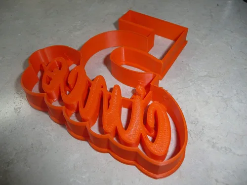 Vista 5 de NÚMERO CINCO 5 CON PALABRA CORTADOR DE GALLETAS 3D IMPRESO EN USA PR4125