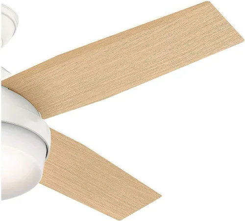 Vista 4 de Hunter Ventilador de 52 pulgadas con acabado blanco fresco Dimpsay de perfil bajo con kit de luces (renovado)
