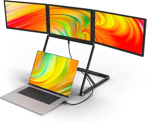 Vista 8 de VSDISPLAY Extensor de pantalla para portátil triple de 14 '' Monitor triple Monitor triple de 14