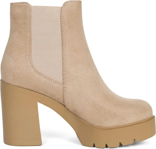 Vista 2 de Top Botines Chelsea de tacón alto para mujer, con suela elástica doble