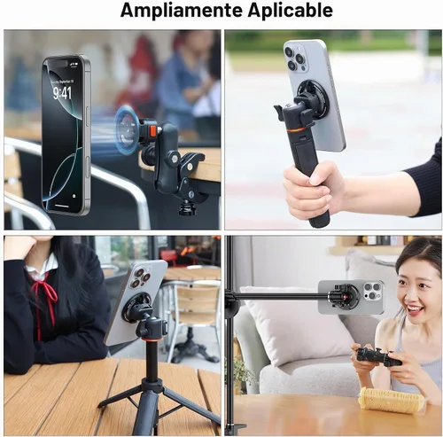 Vista 13 de VRIG MG-24 Soporte magnético para trípode compatible con Magsafe iPhone 17 16 15 14 13 12 Pro Max Plus Series, montaje de trípode magsafe con zapata