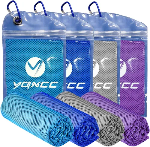 Vista 19 de YQXCC Paquete de 8 toallas refrescantes (47 x 12 pulgadas), toalla de cuello fría de hielo, microfibra suave y transpirable para yoga, golf