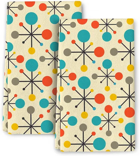 Vista 13 de Juego de toallas de cocina florales bohemias, juego de trapos de cocina absorbentes con mandala bohemios, juego de paños de cocina con flores