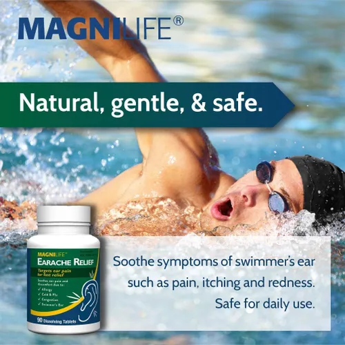 Vista 3 de MagniLife Alivio del dolor de oído, alivio natural de acción rápida para nadadores de oído, dolor y molestias de alergias, resfriado y gripe, 90