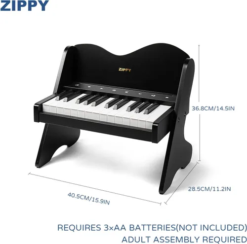 Vista 3 de ZIPPY Teclado de piano para niños, piano digital de 25 teclas para niños, panel de control sensible al tacto, volumen ajustable, mini juguete