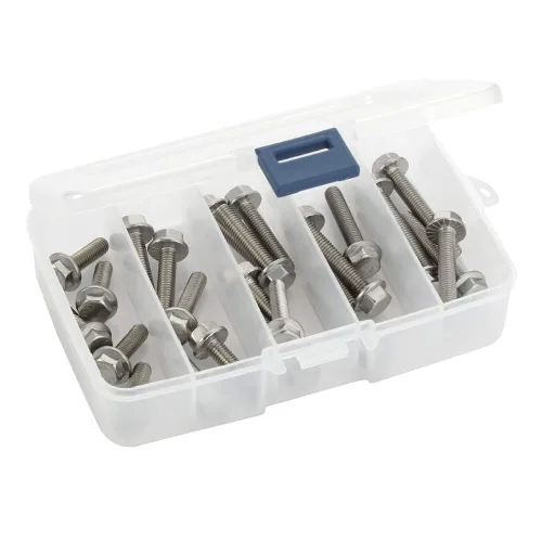 Vista 10 de Tornillos hexagonales con brida M10-0.059 x 1.181 in Brida Tornillos hexagonales, acero inoxidable 18-8 (304), acabado liso, DIN 6921, 5 PCS