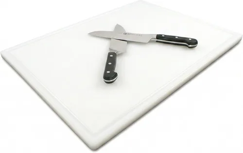 Vista 11 de Thirteen Chefs Tabla de cortar de plástico con ranura para jugos, tabla de cortar pequeña para carne, parrilla, barbacoa, ahumar, frutas y más - 18