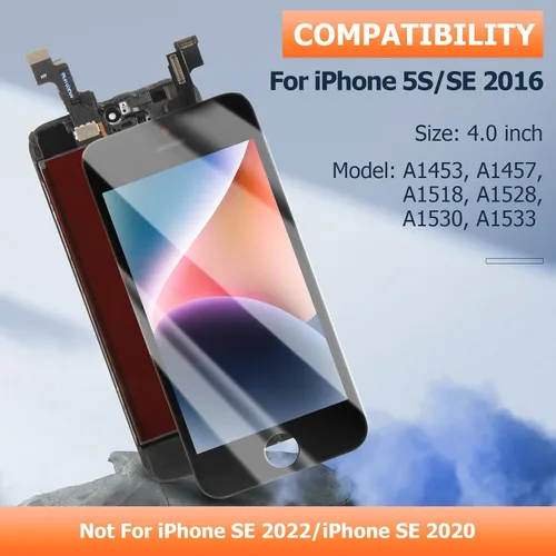 Vista 2 de Para iPhone SE 2016 Reemplazo de pantalla para iPhone 5S Pantalla LCD táctil A1723 A1724 A1453 A1457 A1518 A1528 A1530 A1533 Pantalla Digitalizador