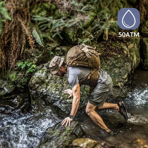 Vista 6 de Kavie Reloj táctico militar 23 en 1 para hombre, multifuncional, resistente al agua, para exteriores, con brújula, silbato, iniciador de fuego
