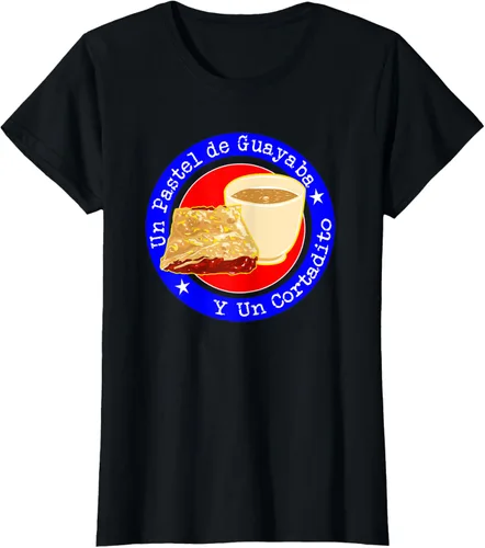 Vista 31 de Divertido desayuno cubano café guayaba guayaba café camiseta Negro