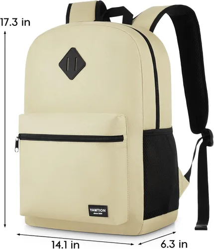Vista 7 de YAMTION Mochila escolar, mochila clásica unisex para adolescentes con puerto USB para escuela secundaria, universidad, oficina, trabajo, viajes