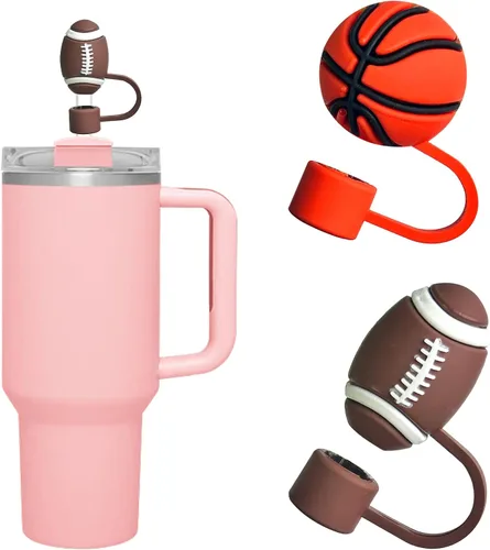 Vista 7 de WELTAZ Juego de 2 fundas de paja de manzana para Stanley Cup, color rojo, 0.394 in de diámetro, aptas para lavavajillas, fundas reutilizables